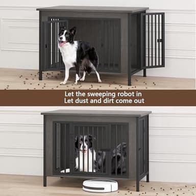 EasyCom Dog Crate Furniture for 1 or 2 Dogs, Heavy Duty Single/Double Dog Crates for Small/Medium/Large Dogs, Dog Kennel Furniture Indoor as TV Stand, Large Size 39.96" L(35-60 Pounds), Dark Grey - Image 2