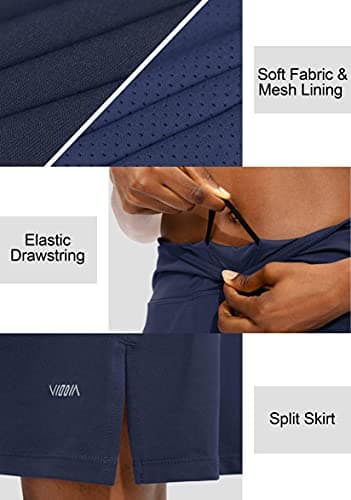 Viodia Women's 20" Knee Length Skorts Skirts Athletic Tennis Golf Skirt for Women Modest Sports Casual Summer Skirt with 5 Pockets Navy - Image 4