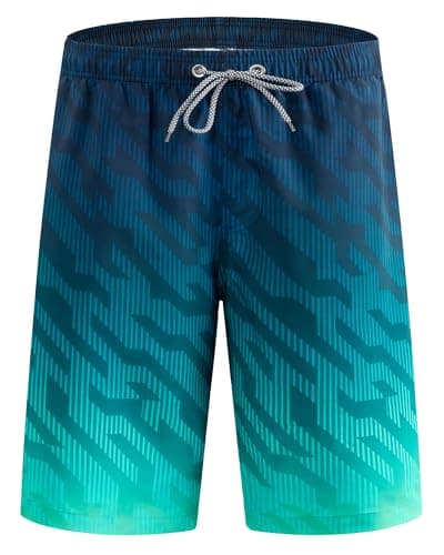 APTRO Men's Swim Trunks 9" Quick Dry Bathing Suit Big & Tall Beach Swimsuits #063 Green M - Image 1