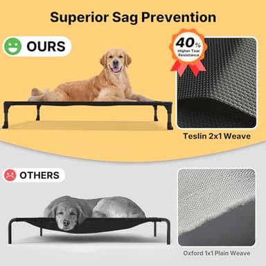 Veehoo Cooling Elevated Dog Bed, Portable Raised Pet Cot with Washable & Breathable Mesh, No-Slip Feet Durable Dog Cots Bed for Indoor & Outdoor Use, X Large, CWC1803-XL - Image 3