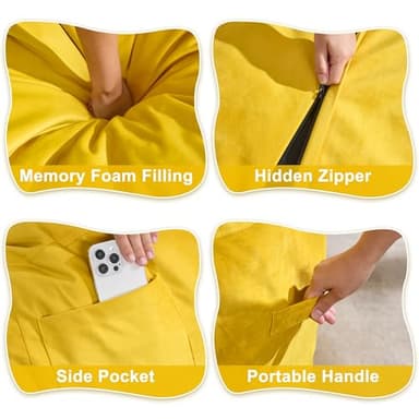 Hobestluk 3FT Bean Bag Chair Giant Bean Bag Chairs for Adults Large Bean Chairs with Removable Cover, Beanbag Chair with Filler, Adult Bean Bag Chairs for Living Room, Bedroom - Image 6