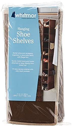 Whitmor Hanging Shoe Shelves - 10 Section - Closet Organizer - Java - Image 5