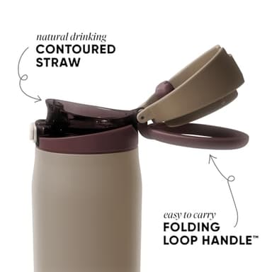 Simple Modern Mesa Loop Water Bottle with Straw | 24oz Cup Holder Friendly Insulated Stainless Steel Bottles for Travel, Sports and School | Hazelnut - Image 2