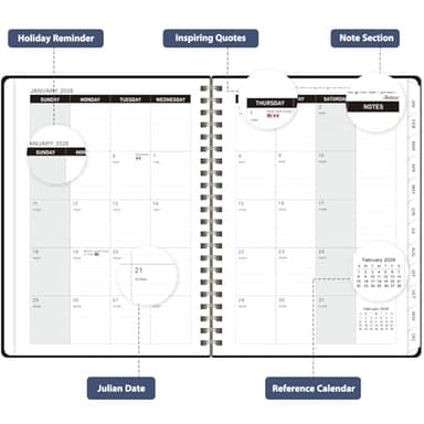 2026 Planner, Weekly and Monthly Calendar Academic Planner, Jan 2026 - Dec 2026, Planning Agenda Book for Desk Accessories and School Supplies - A5 (6.3'' x 8.5'') - Image 2