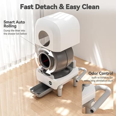 Self Cleaning Litter Box, Automatic Cat Litter Box Self Cleaning for Multiple Cats, with Safety Protection, App Control, 5 Rolls of Garbage Bags - Image 5