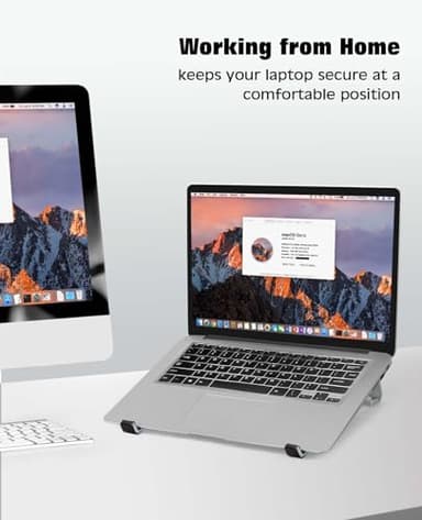 Thibault Aluminum Laptop Stand for Desk - Cooling Ergonomic Design - Fits MacBook Air Pro/DELL/HP/Lenovo/ThinkPad/Alienware - 14/15.6/16 -Easy Assembly- Ventilated Laptop Stand - Blue Grey - Image 7