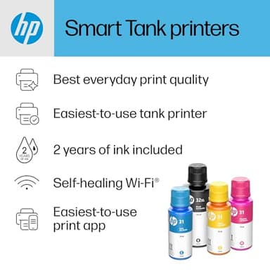 HP Smart -Tank Plus 651 Wireless All-in-One Ink -Tank Printer, up to 2 Years of Ink in Bottles, Auto Document Feeder, Mobile Print, Scan, Copy,, Fax, Works with Alexa (7XV38A) - Image 9