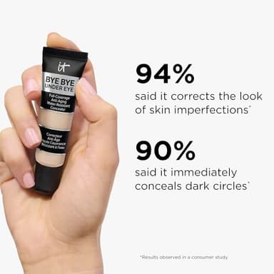 IT Cosmetics Bye Bye Under Eye Concealer (Medium) - Water-Resistant, Full Coverage Brightening Concealer For Dark Circles, Fine Lines, Redness & Discoloration, Anti-Aging, 24H Wear - 0.4 fl oz - Image 7