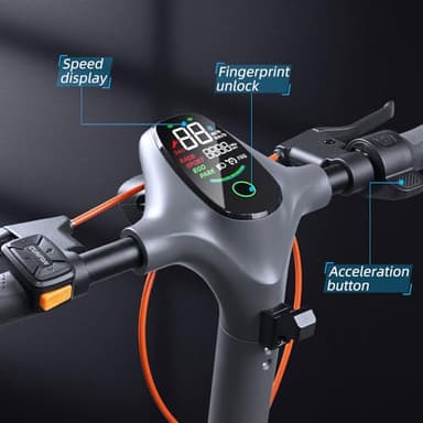 CUNFON Electric Scooter, 1200W Motor, MAX 50 Miles Long Range & 31 mph Top Speed, with 10.5" Off Road Tires, Dual Brake & Dual Suspension Commuting E-Scooter for Adults and Teens - Image 4