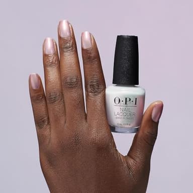 OPI Nail Lacquer Glazed N' Amused | Sheer Soft White Pearl Chip Resistant Nail Polish Your Way Collection - Image 4