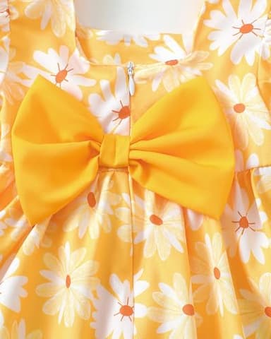 Toddler Girl Clothes 2T 3T Summer Outfit Girls Boho Daisy Swing Dress Princess Short Sleeve Casual Sundress Cute Toddler Yellow Dresses 2 3 Year Old - Image 8