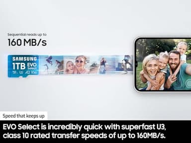 Samsung EVO Select microSDMemory Card + Adapter, 256GB microSDXC, Up-to 160 MB/s, 4K UHD, UHS-I, C10, U3, V30, A2, for Mobile Phone, Smartphones, Nintendo-Switch, and Tablets (MB-ME256SA/AM) - Image 4