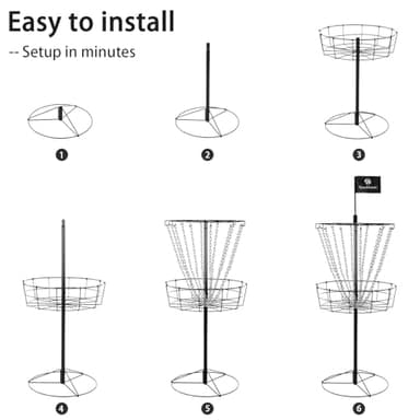 SpeedArmis Disc Golf Basket Targets - Portable Golf Baskets with Heavy Duty 12 Double Steel Chains, Come with 3pcs Discs - Image 7