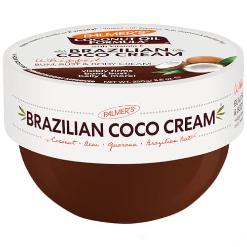 Palmer's Coconut Oil Formula Brazilian Coco Cream with Vitamin E, 8.8 Fl Oz, Whipped Bum, Bust & Body Cream, Helps with Skin Tightening & Firming - Image 1
