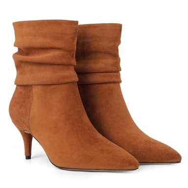 CosyFever Sexy Slouch Ankle Boots for Women with Fashon Mid Stiletto Heels Pointed Toe - 7.5 B(M) US - Image 4