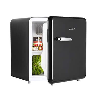 Comfee 1.6 Cubic Feet Solo Series Retro Refrigerator Sleek Appearance HIPS Interior, Energy Saving, Adjustable Legs, Temperature Thermostat Dial, Removable Shelf, Perfect for Home/Dorm/Garage [Black] - Image 3