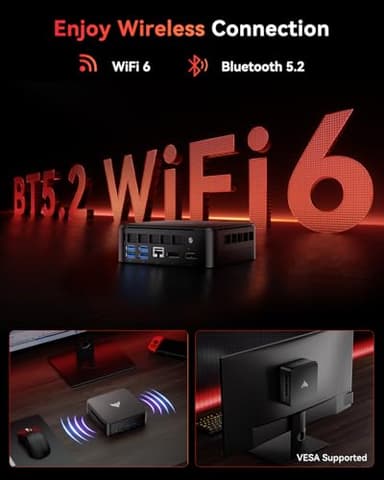 KAMRUI E3B Mini Gaming PC, 16GB RAM 512GB SSD Mini PC AMD Ryzen 5 7430U Micro Desktop Computers (Max 4.3GHz,6C/12T, Beat 5650U), Small Computer Support WiFi 6, BT5.2, Triple Display for Office Home - Image 7