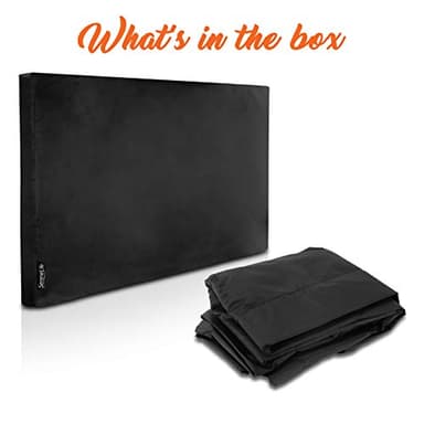 SereneLife Waterproof TV Cover for 40-42 inch TV- Indoor/Outdoor Weatherproof Television with Bottom Cover, Thick Fabric, Dustproof with Remote Control Pocket, Black - Image 7