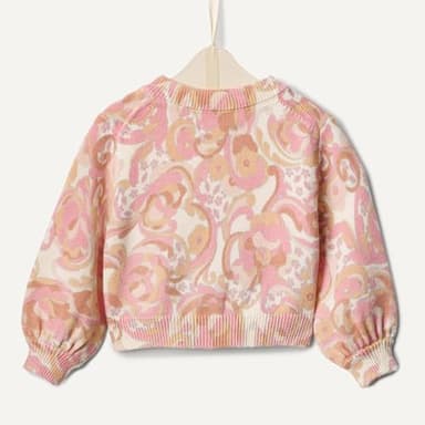 Amazon Essentials x Sofia Grainge Toddler Girls' Lightweight Cardigan Sweater, Peach Craft Floral, 4T - Image 6