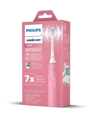Philips Sonicare 4100 Rechargeable Electric Toothbrush, with Pressure Sensor, 2 Intensity Settings, SmarTimer and QuadPacer, 14-Day Battery Life, Deep Pink, Model HX3681/26 - Image 16