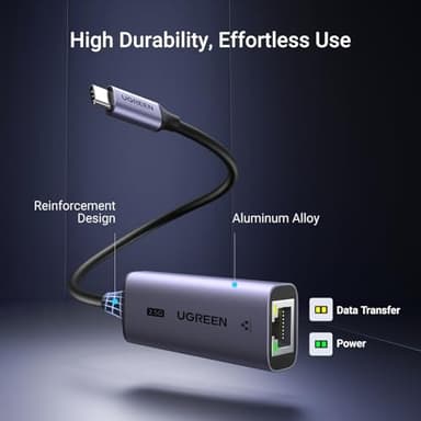 UGREEN USB C to Ethernet Adapter 2.5G, Ethernet Adapter for Laptop, Aluminum, Type C (Thunderbolt 4/3 Compatible) to RJ45 Network Internet, Compatible for NAS, MacBook Air/Pro, XPS, iPhone 15 Pro/Max - Image 7