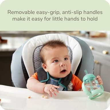 NUK Learner Straw Cup, 5oz, 2-Pack - Toddler Sippy Cup with Soft Straw for Easy Drinking, Suitable for Ages 8 Months and Up, Green - Image 4