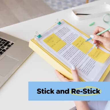 Post-it 100% Recycled Paper Super Sticky Notes, 2X The Sticking Power, 4x6 in, Lined, 4 Pads/Pack, 45 Sheets/Pad, Canary Yellow (4621R-4SSCY) - Image 8