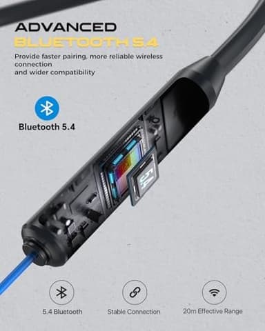 MIPEACE Bluetooth Earplug Headphones, Neckband Wireless Earbuds earplugs-29db Noise Reduction isolating in-Ear earplug Earphones and Controls,IPX6 sweatproof,20+Hour Battery(Blue - Image 6