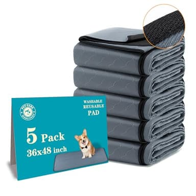 Bunlitent Washable Pee Pads 5 Pack, 36"x48", Reusable Pee Pads for Dogs, Puppy Pads Washable with Quick Dry, Anti-Slip Dog Pee Pads, Whelping Pads, Dog Carpet. - Image 1