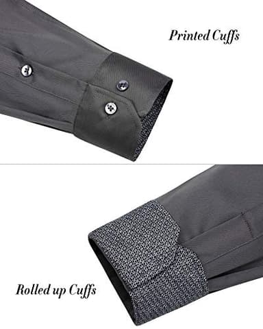 J.VER Mens Dress Shirts Stretch Wrinkle Free Button Down Shirt Casual Long Sleeve Business Formal Stylish Tops Grey XL Tall - Image 6