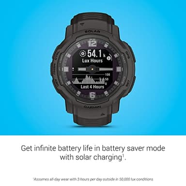 Garmin Instinct Crossover Solar, Rugged Hybrid Smartwatch with Solar Charging Capabilities, Analog Hands and Digital Display, Graphite - Image 6