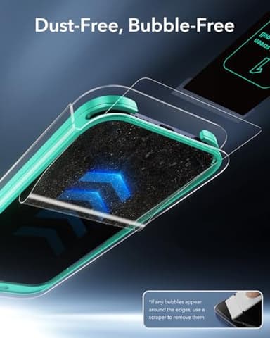 ESR 3 Pack 9H+ Glass for iPhone 17 Pro Max Screen Protector, [Military-Grade Shatterproof], with AR Anti-Reflective Technology, Armorite Ultra-Tough Tempered Glass with Ultra Fit Tray - Image 4