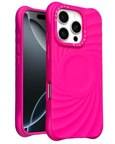 ORNARTO Vortuxe for iPhone 16 Pro Max Case 6.9" | 2X MIL-STD Drop Protection | Compatible with MagSafe | Sleek Aesthetic Liquid Silicone Phone Cover - Hot Pink - Image 1