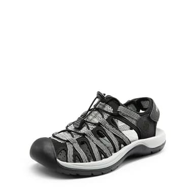 DREAM PAIRS Womens Closed Toe Hiking Summer Outdoor Sport Athletic Sandals,Size 6.5,Black-Knit,160912-W-Sandals - Image 1