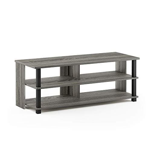 Furinno Sully 3-Tier Stand for TV Up to 48 Inch, French Oak Grey/Black - Image 1