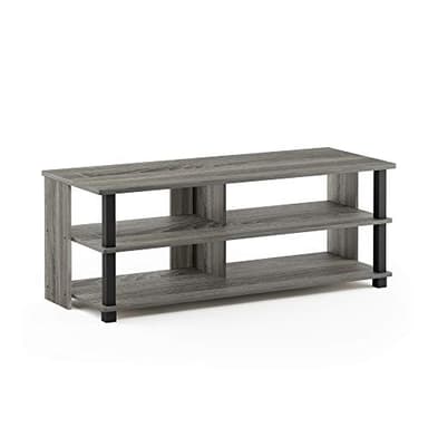 Furinno Sully 3-Tier Stand for TV Up to 48 Inch, French Oak Grey/Black - Image 1