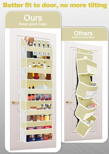 TAHAVICE 2 Pack Over The Door Storage Organizer with 5 Pockets 10 Mesh Pockets, 44 lbs Weight Capacity Door Hanging Organizers and Storage for Bedroom,Bathroom,Nursery,Kidroom,Babyroom - Image 2