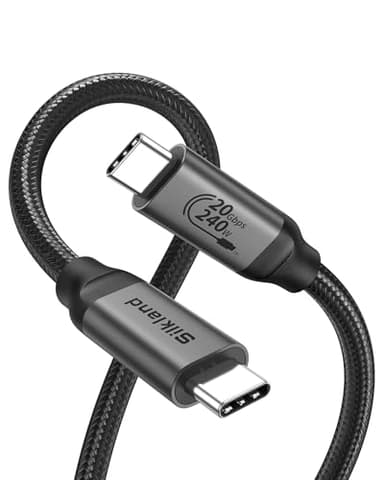 Silkland USB C Monitor Display Cable 10FT [4K@144Hz/60Hz 8K@30Hz], USB C 3.2 Gen 2x2 Video Cable, 20Gbps Data Transfer, 240W PD Fast Charge, Type C Compatible with iPhone 16, MacBook Pro, iPad - Image 1