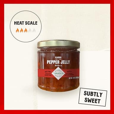 TABASCO Brand Classic Pepper Jelly, Glass Jar, Versatile, Mild & Sweet Red Pepper Jelly, Perfect for Charcuterie & Appetizers, Great with Smoked Cheese, Meat, Crackers & More, 10 Oz (Pack of 1) - Image 2