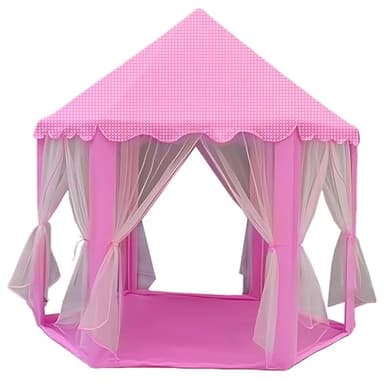 Juliful Unic Princess Play Tent for Girls with 20-ft Star Light String – Large Pink Castle Playhouse Toy for Kids, Indoor & Outdoor, Perfect Birthday for Children, 55"×53" (D×H) - Image 6