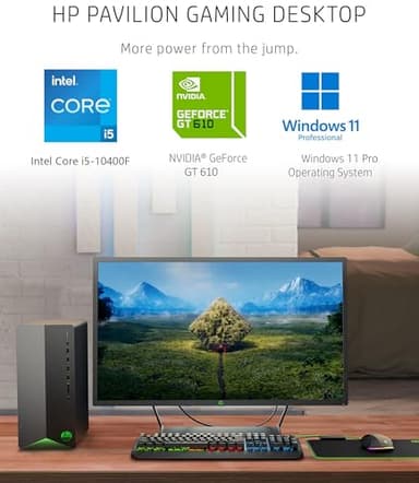 HP Pavilion Tower Desktop Computer, Intel Hexa-Core i5-10400F (Beat i7-8700), 32GB DDR4 RAM, 1TB PCIe SSD, GeForce GT 610 2GB, USB WiFi Adapter, RJ-45, Type-C, HDMI, VGA, Windows 11 Pro, WE/PGPY - Image 4