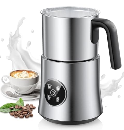Milk Frother and Steamer, Large Capacity Detachable Electric Milk Frother, Automatic Warm and Cold Foam Maker, Hot Chocolate Maker, BPA Free, Grey - Image 1