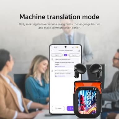Dwolm NE20 Earbuds, 2025 New NE20 Translation Earbuds, AI Translation Ear Buds Real Time, Translator Headphones with LCD Touch Screen for 134 Languages&Accents, 60HPlaytime for Travel Business - Image 6