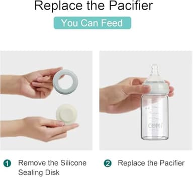 COMI Wide Neck Glass Breastmilk Collection n Storage Bottle, 6oz with Screw Ring Sealing Disk; Re-markable Sealing Disc. BPA Free, Fits Breast Pumps & Nipples (Gray Lids) - Image 5