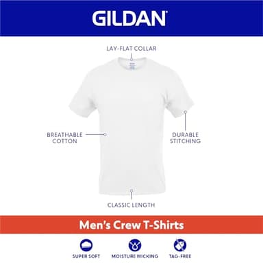 Gildan Men's Crew T-Shirts, Multipack, Style G1100, Black/Sport Grey/Charcoal (10-Pack) - Image 2