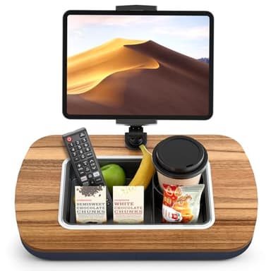 ERGONOV Lap Beanbag Tablet Pillow Stand,Adjustable iPad Holder with Snack Bowl,360° Rotating Clip for 4.7-13" Kindle,Phone,Tablet.Ideal for Hands-Free Reading and Relaxation on Bed,Couch,Recliner,Gray - Image 8