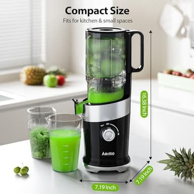Aeitto Juicer machines with 4.9" Wide Feed Chute Fit Whole Fruits & Vegetables, Masticating Juicer Self Feeding - Image 5