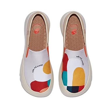 UIN Women's Walking Travel Shoes Casual Slip On Loafers Lightweight Art Painted Fashion Sneaker Denia Ⅱ Hold That Color 2 (10.5) - Image 3