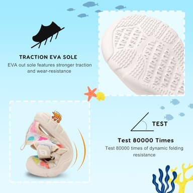 Toddler Girls Barefoot Swim Beach Pool Baby Water Shoes Summer Walking Sandals Toddler Athletic Sandals Lightweight Hook and Loop 4 Toddler MultiHeart - Image 4