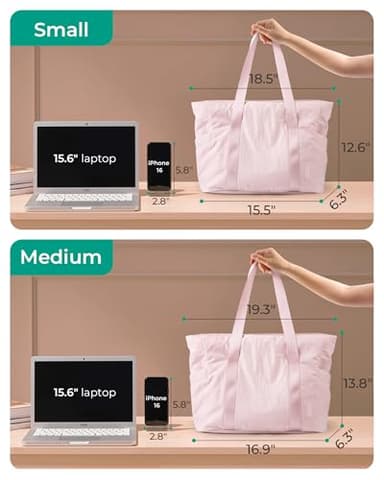 BAGSMART Tote Bag for Women with Zipper, Gym tote with Compartments, Work Tote Nurse Dance Yoga Bag for Travel - Image 7